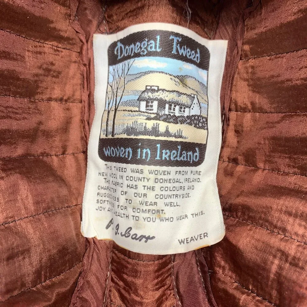 Vintage Tweed Wool Fedora, Hats Of Ireland Castlebar, Dongal Tweed, Size S 6 7/8
